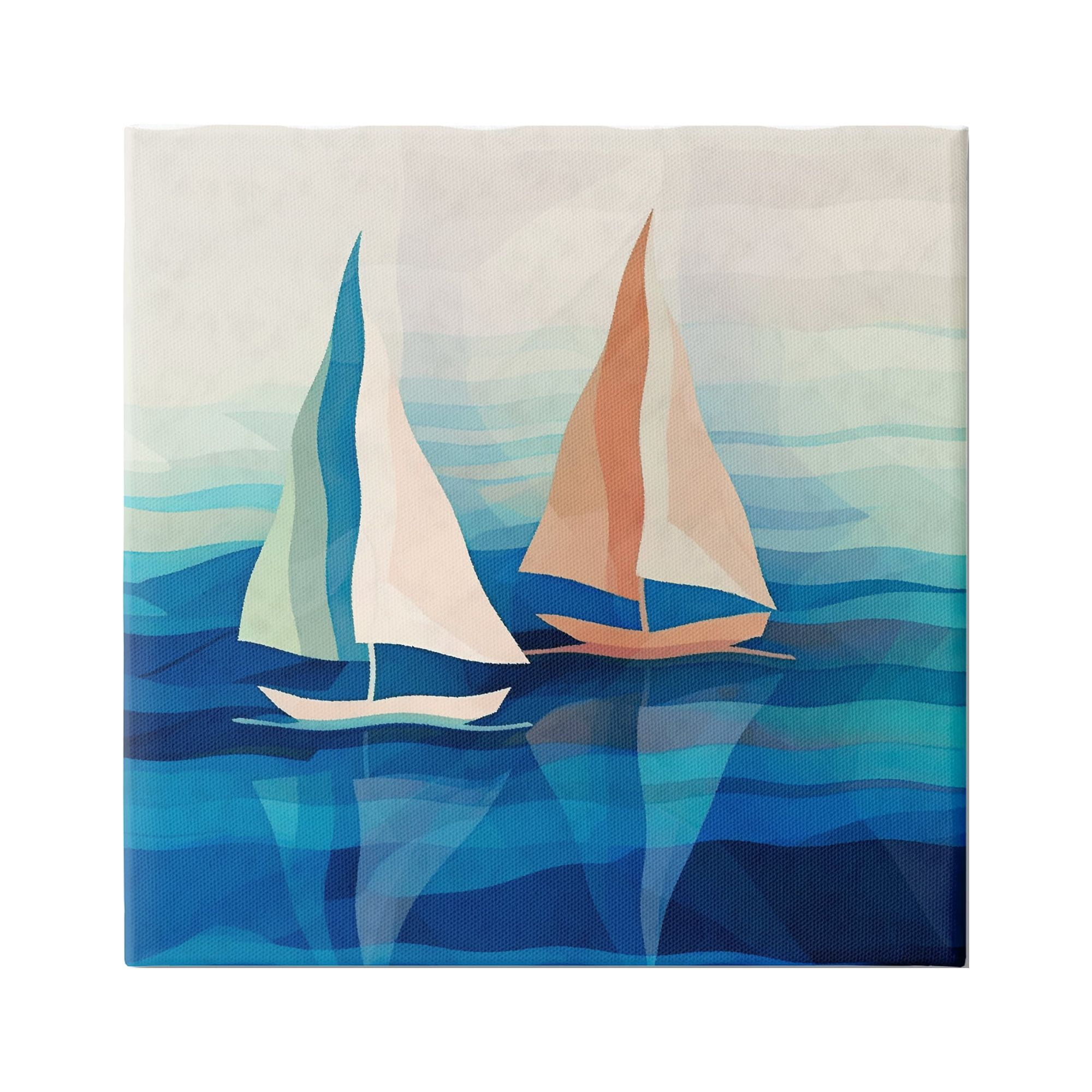 Stupell Industries Two Boats Abstraction Transportation Painting Gallery Wrapped Canvas Art Print Wall Art, 30 x 30