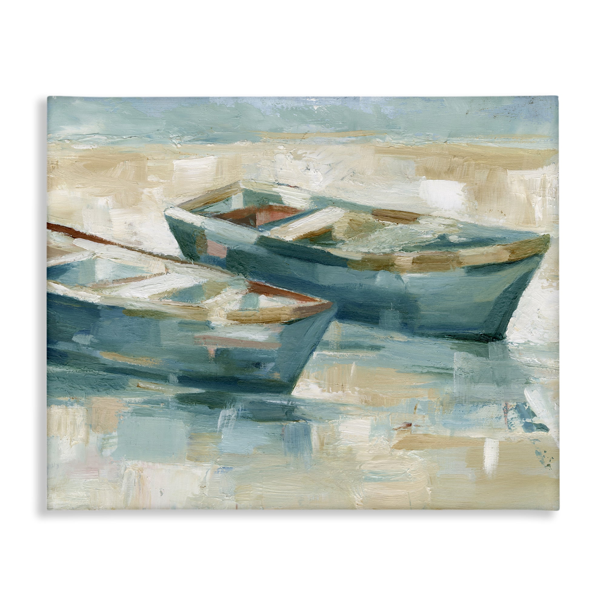 Stupell Industries Two Boats Abstraction Transportation Painting Wrapped Canvas Art Print Wall Art, 30 x 24