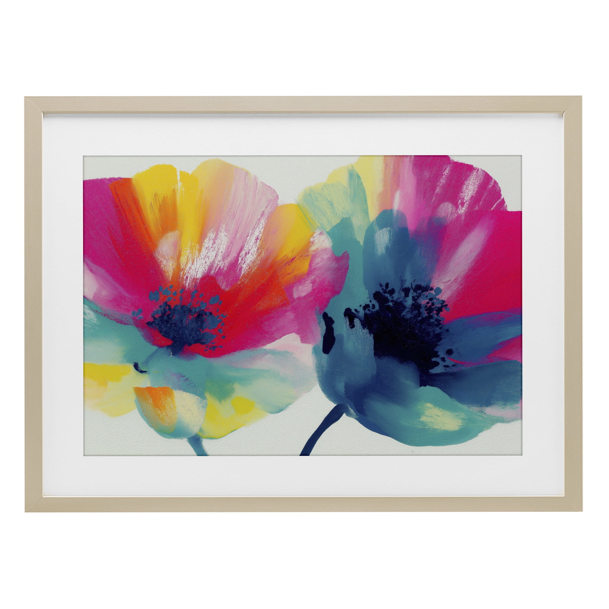 Stupell Industries Two Colorful Poppies Birch Framed Print Under Glass, design by Chromatic Storm Studio