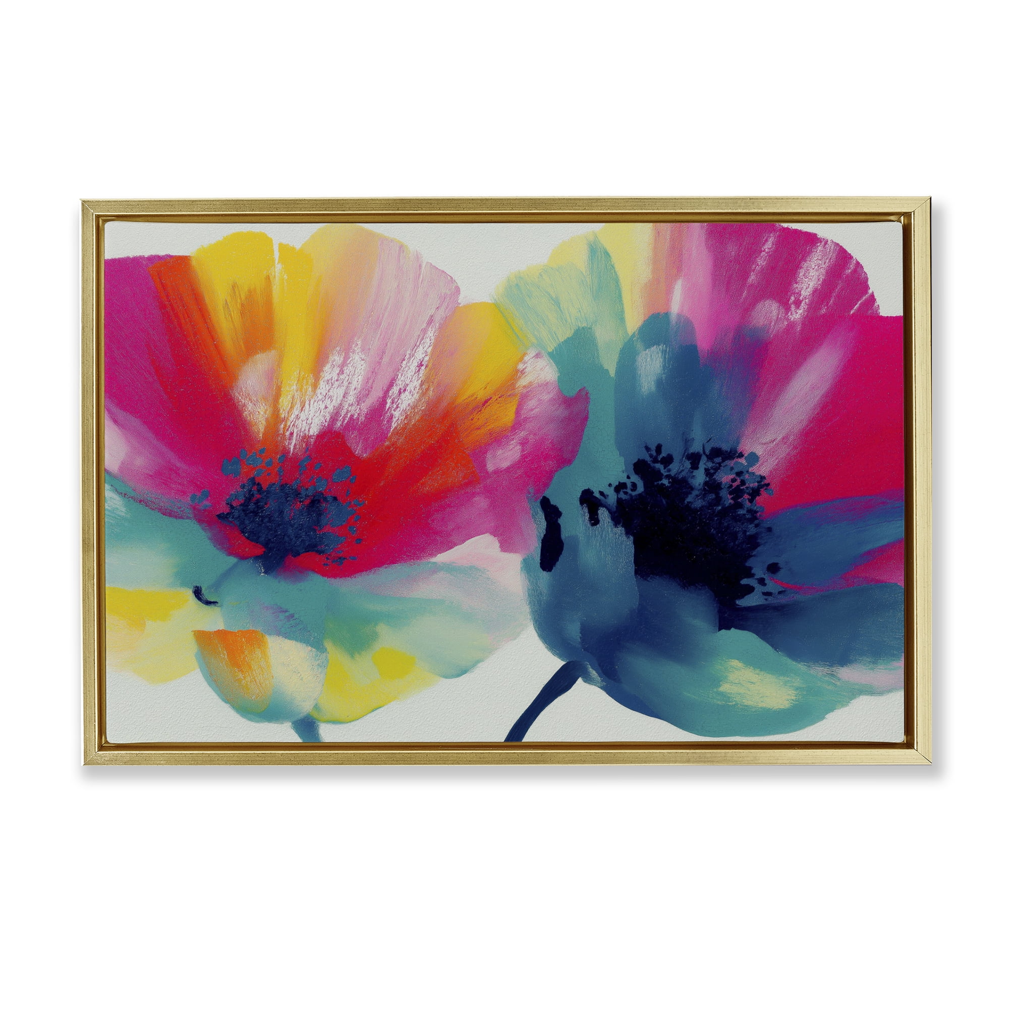 Stupell Industries Two Colorful Poppies Gold Framed Floater Canvas Wall Art, design by Chromatic Storm Studio