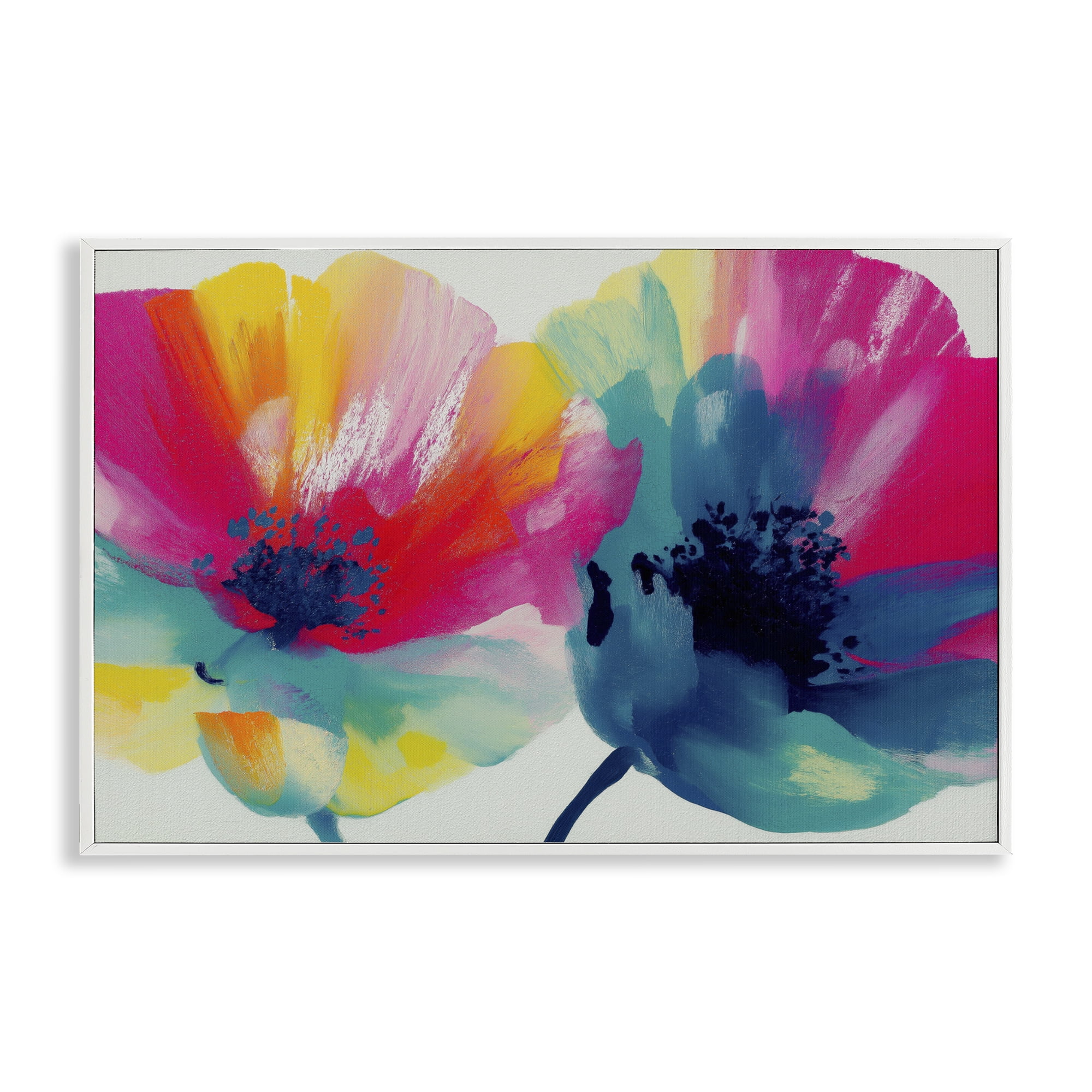 Stupell Industries Two Colorful Poppies White Framed Giclee Art, design by Chromatic Storm Studio