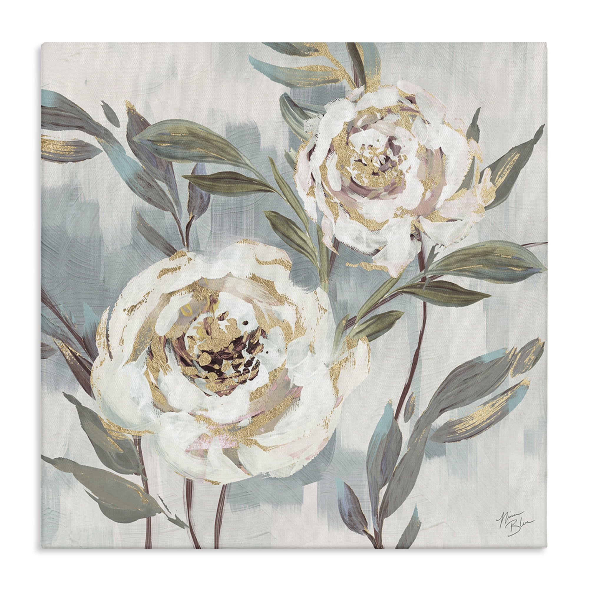 Stupell Industries Two Country Blossoms Plants & Flowers Painting Wrapped Canvas Art Print Wall Art, 30 x 30