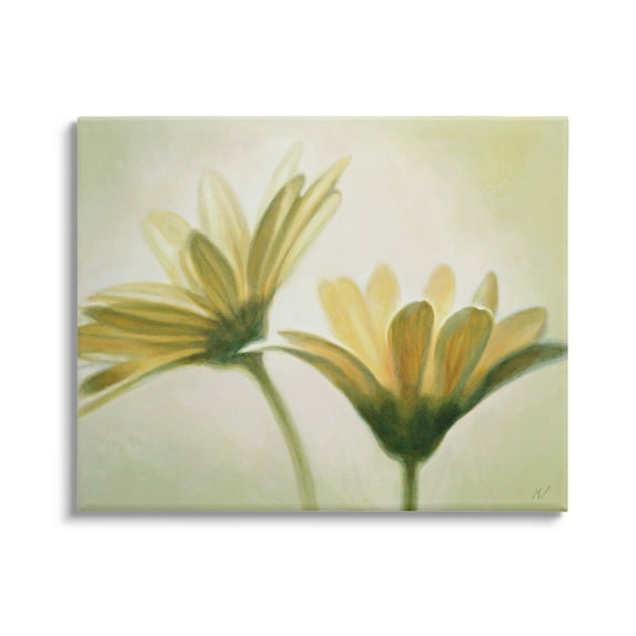 Stupell Industries Two Daisies Painting Botanical & Floral Painting Gallery Wrapped Canvas Art Print Wall Art, 40 x 30