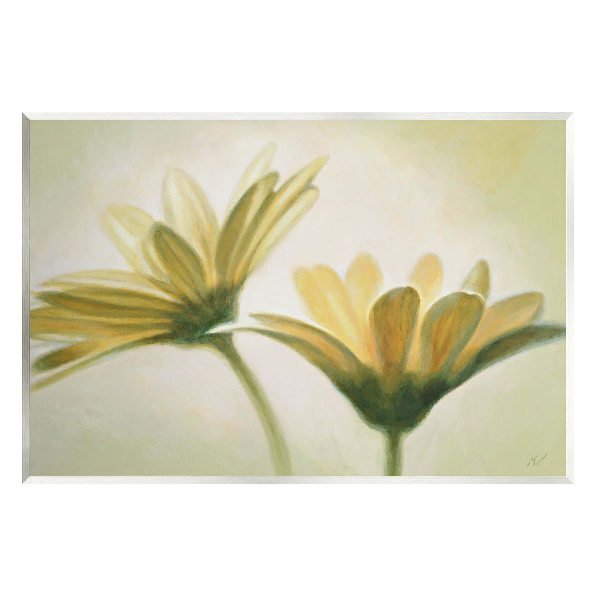Stupell Industries Two Daisies Painting Botanical & Floral Painting Unframed Art Print Wall Art, 15 x 10