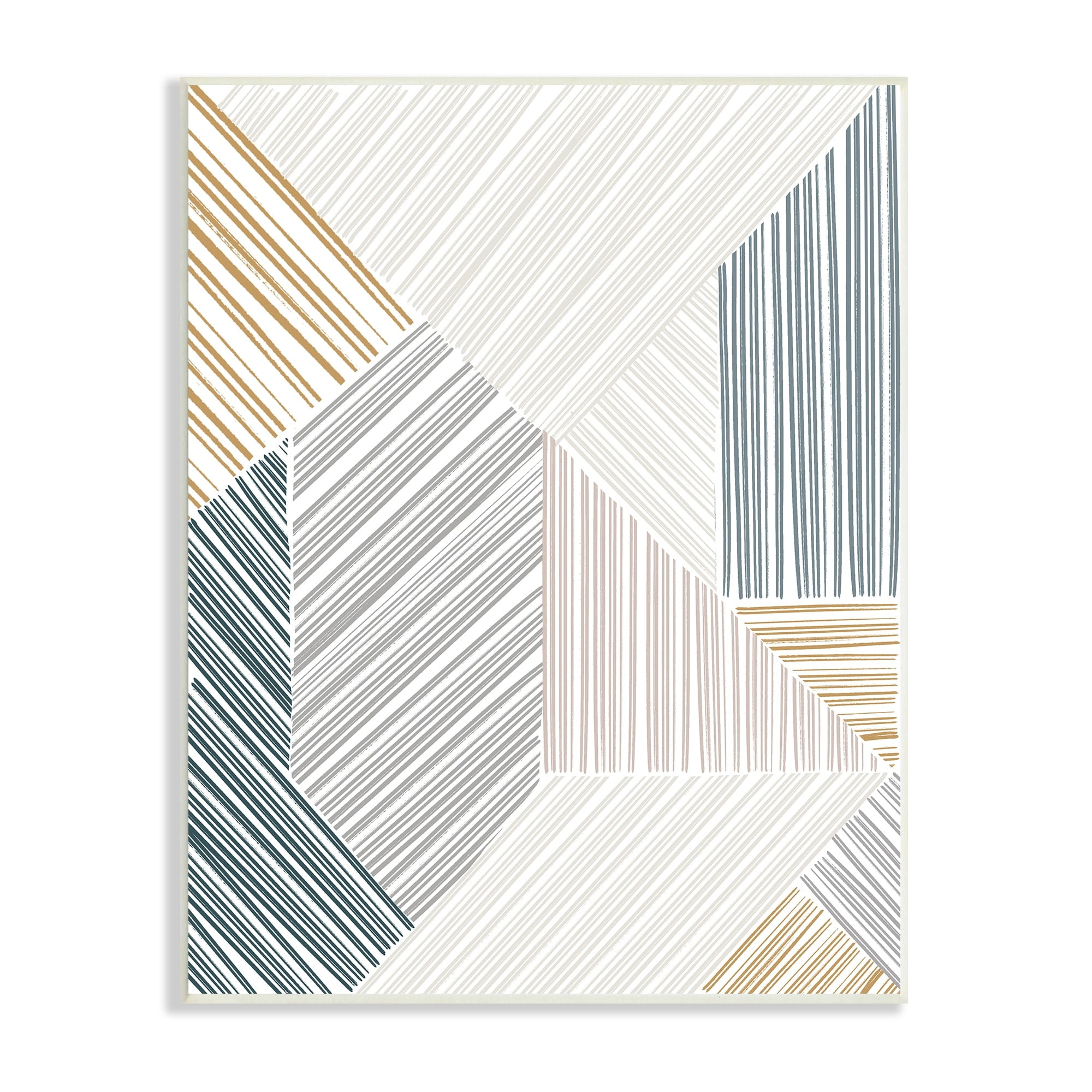 Stupell Industries Two Dimensional Layered Shapes Modern Abstract Line Pattern, 13 x 19,Design by Emily Navas