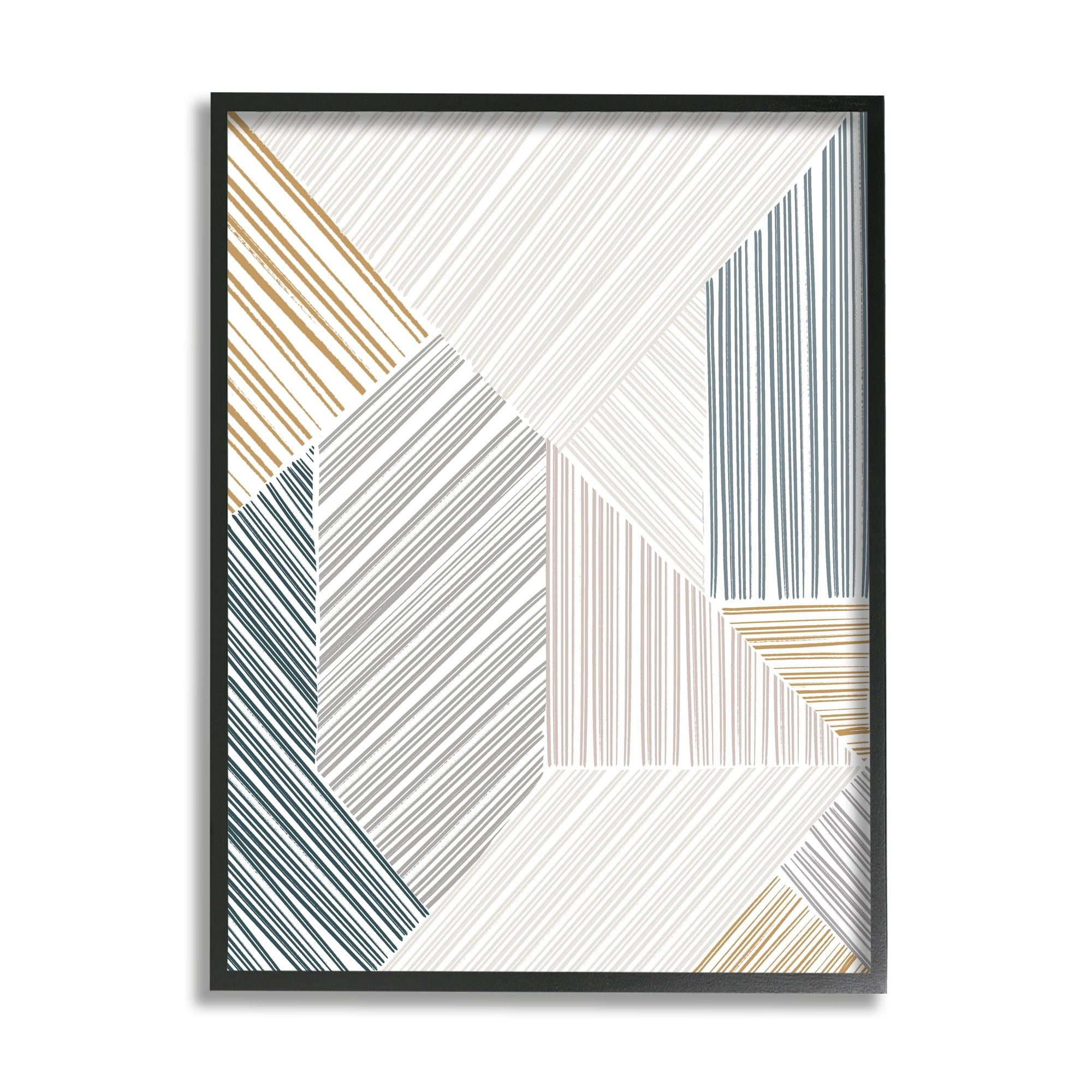 Stupell Industries Two Dimensional Layered Shapes Modern Abstract Line Pattern, 16 x 20,Design by Emily Navas