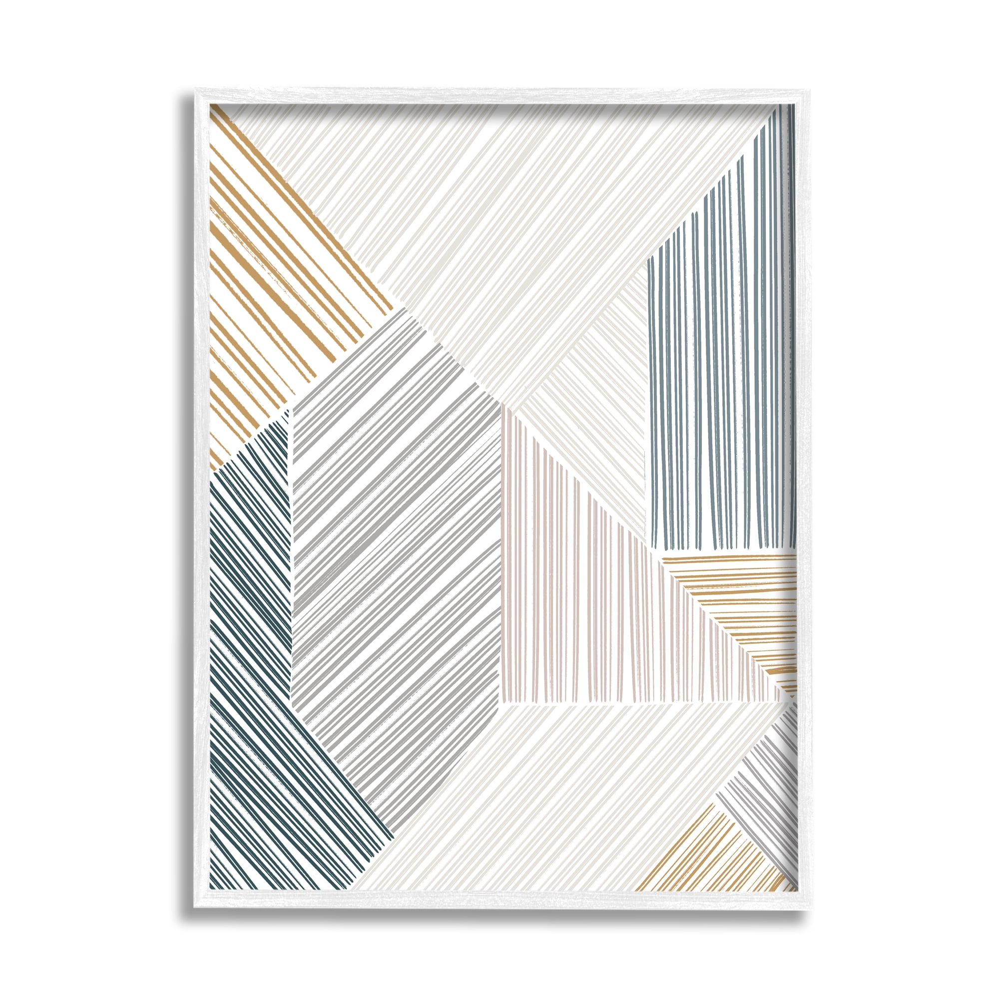 Stupell Industries Two Dimensional Layered Shapes Modern Abstract Line Pattern, 16 x 20,Design by Emily Navas