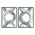 thumbnail image 1 of Stupell Industries Two Dimensional Spiral Helix Brown Blue Abstract Lines Paintings Black Framed Art Print Wall Art Set of 2, 16x20, by Grace Popp, 1 of 7