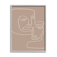 thumbnail image 1 of Stupell Industries Two Faces Single Line Drawing Brown Beige Abstract Graphic Art Gray Framed Art Print Wall Art, 24x30, by Design Fabrikken, 1 of 5