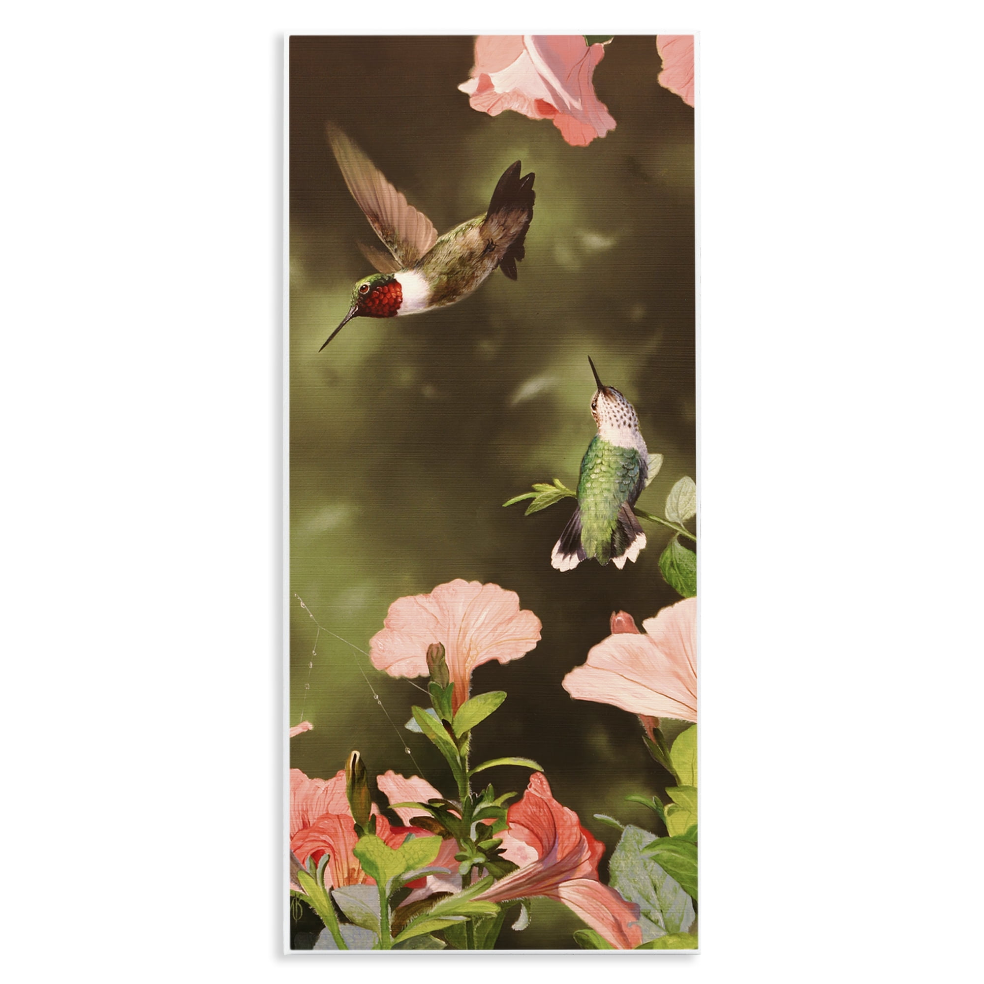 Stupell Industries Two Fluttering Hummingbirds Animals Photography Unframed Art Print Wall Art, 7 x 17