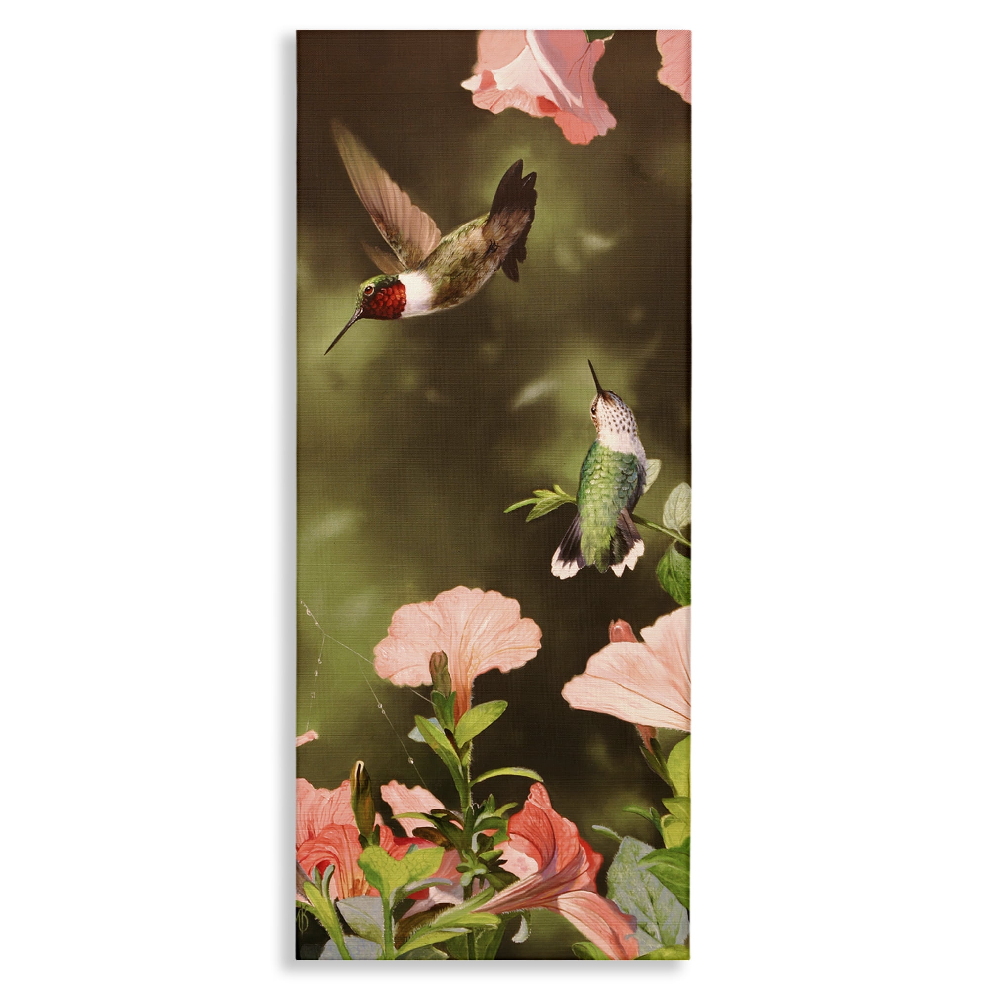 Stupell Industries Two Fluttering Hummingbirds Animals Photography Wrapped Canvas Art Print Wall Art, 13 x 30