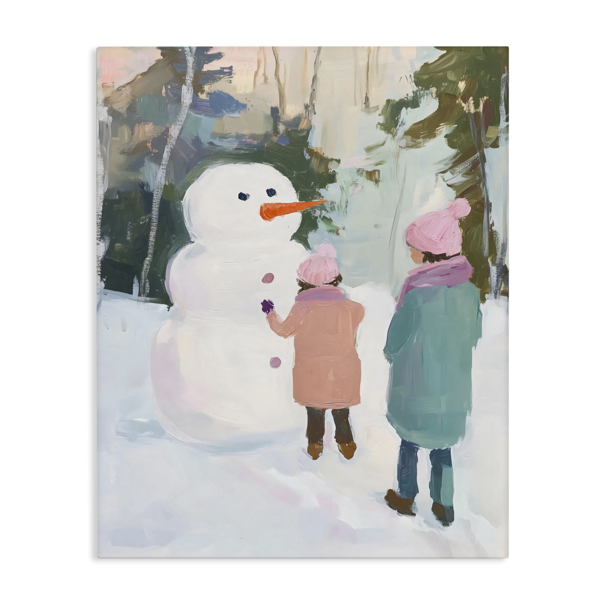 Stupell Industries Two Girls With Snowman Canvas Wall Art, design by The Prints Vibe