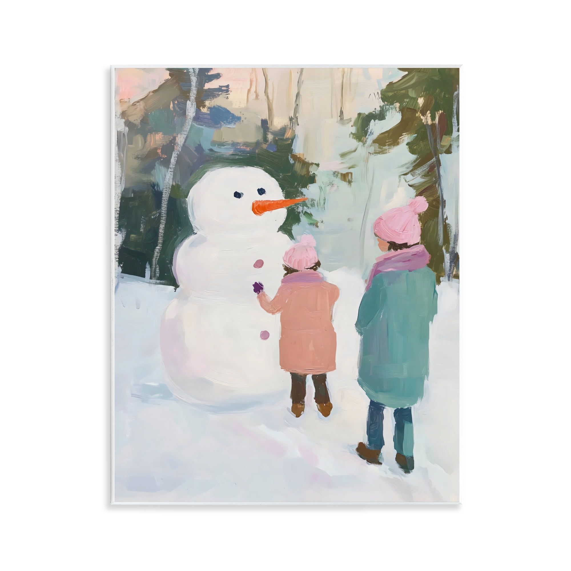 Stupell Industries Two Girls With Snowman Wall Plaque Art, design by The Prints Vibe