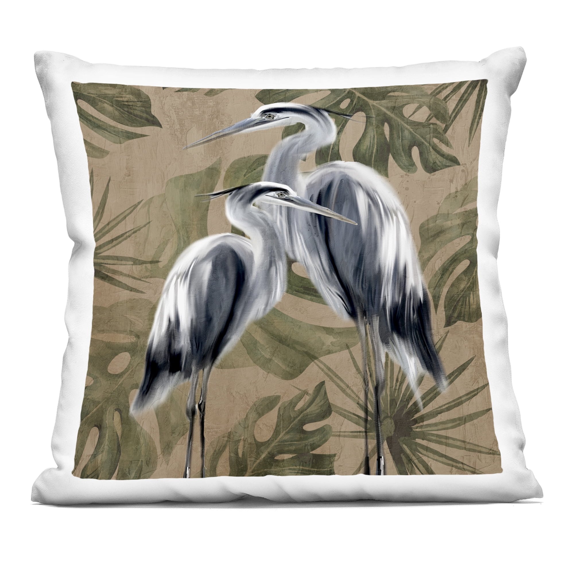 Stupell Industries Two Herons over Tropical Leaves Decorative Printed Throw Pillow, design by Kim Allen, 18 x 7 x 18