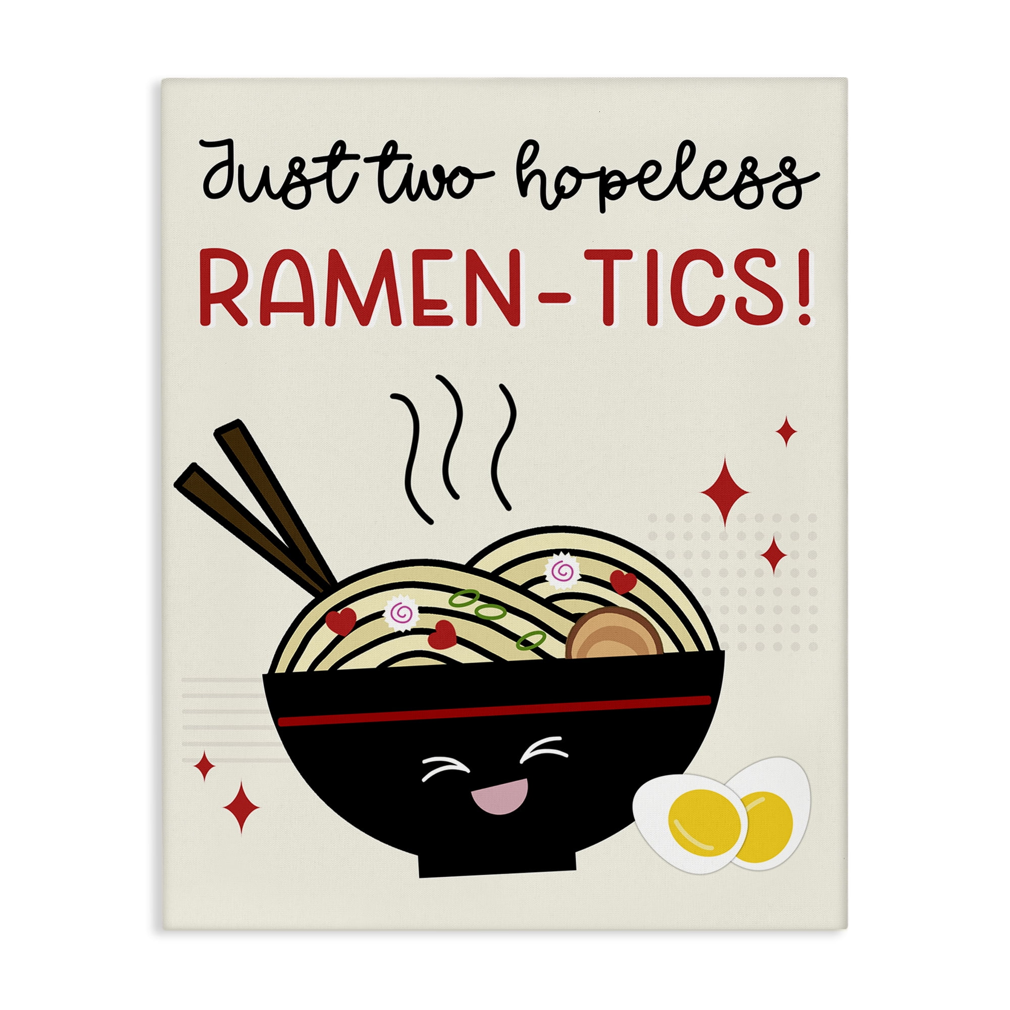 Stupell Industries Two Hopeless Ramen-tics Food & Beverage Painting Wrapped Canvas Art Print Wall Art, 30 x 40