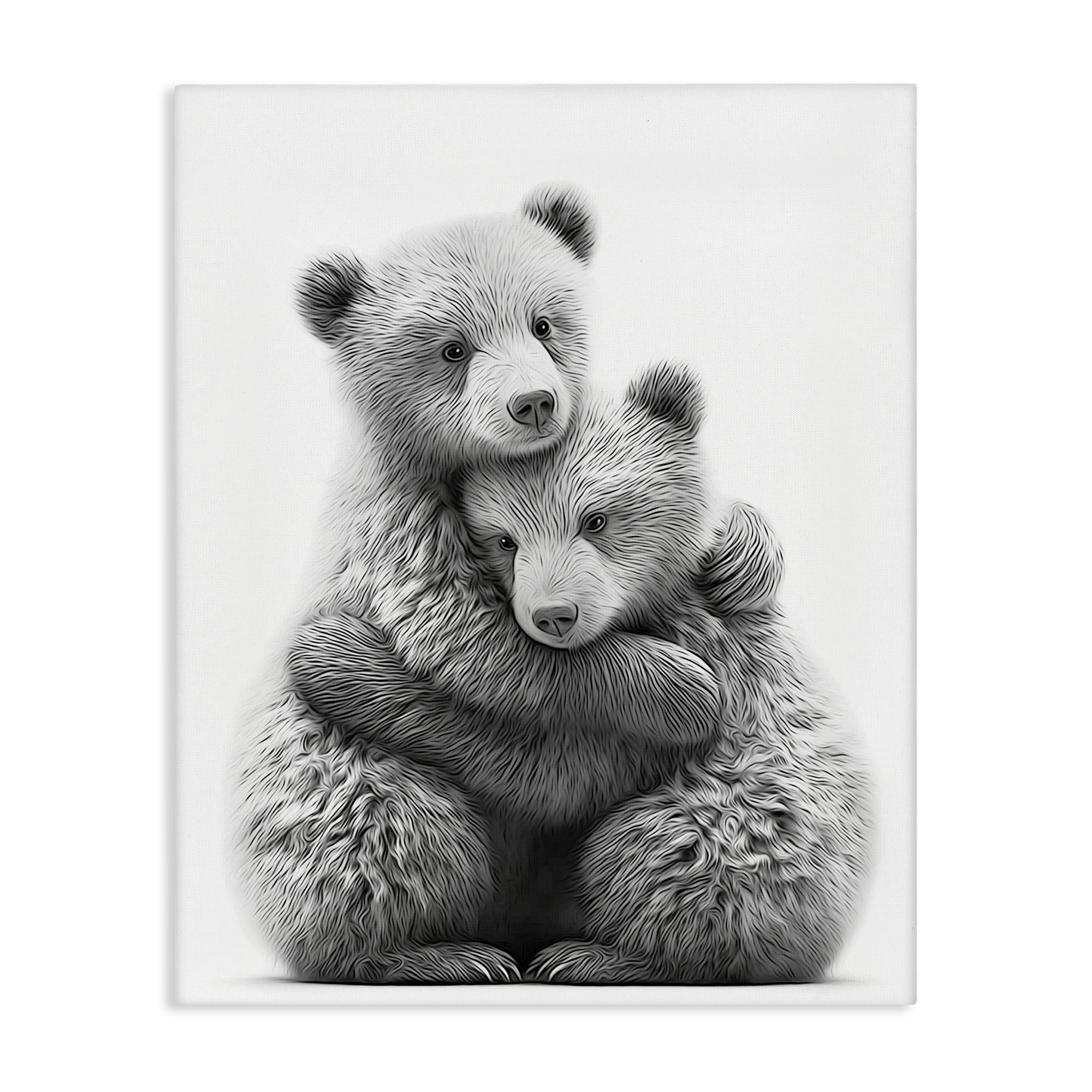 Stupell Industries Two Hugging Bears Animals & Insects Painting Gallery Wrapped Canvas Art Print Wall Art, 30 x 40
