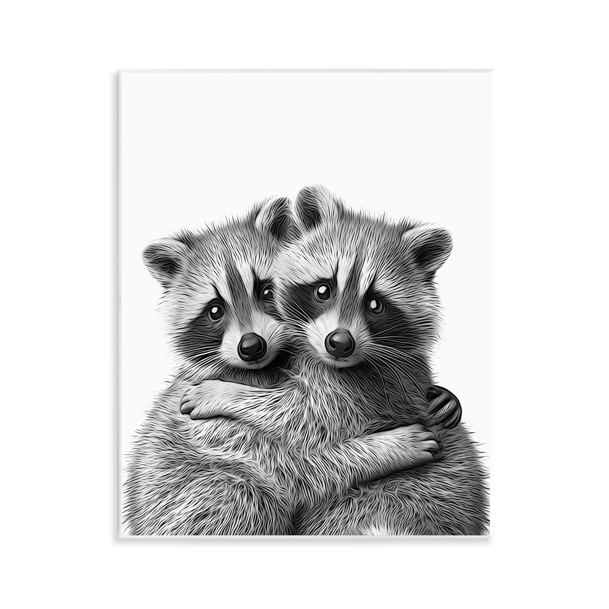 Stupell Industries Two Hugging Raccoons Animals & Insects Painting Unframed Art Print Wall Art, 11 x 14