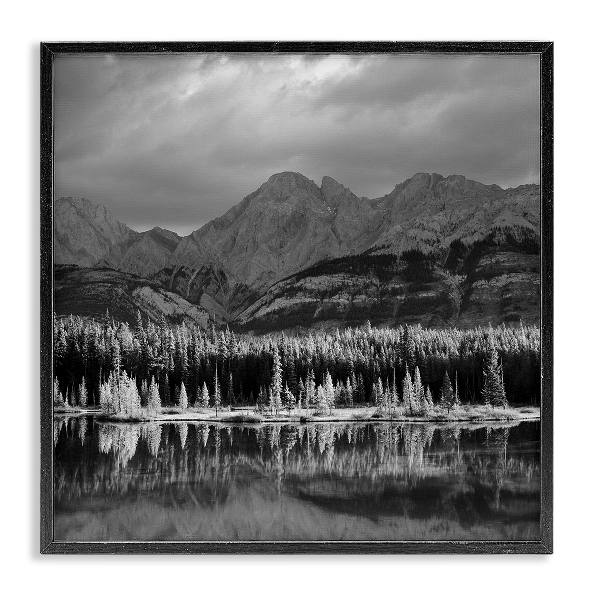 Stupell Industries Two Jack Lake Landscape Landscape & Nature Photography Black Framed Art Print Wall Art, 24 x 24