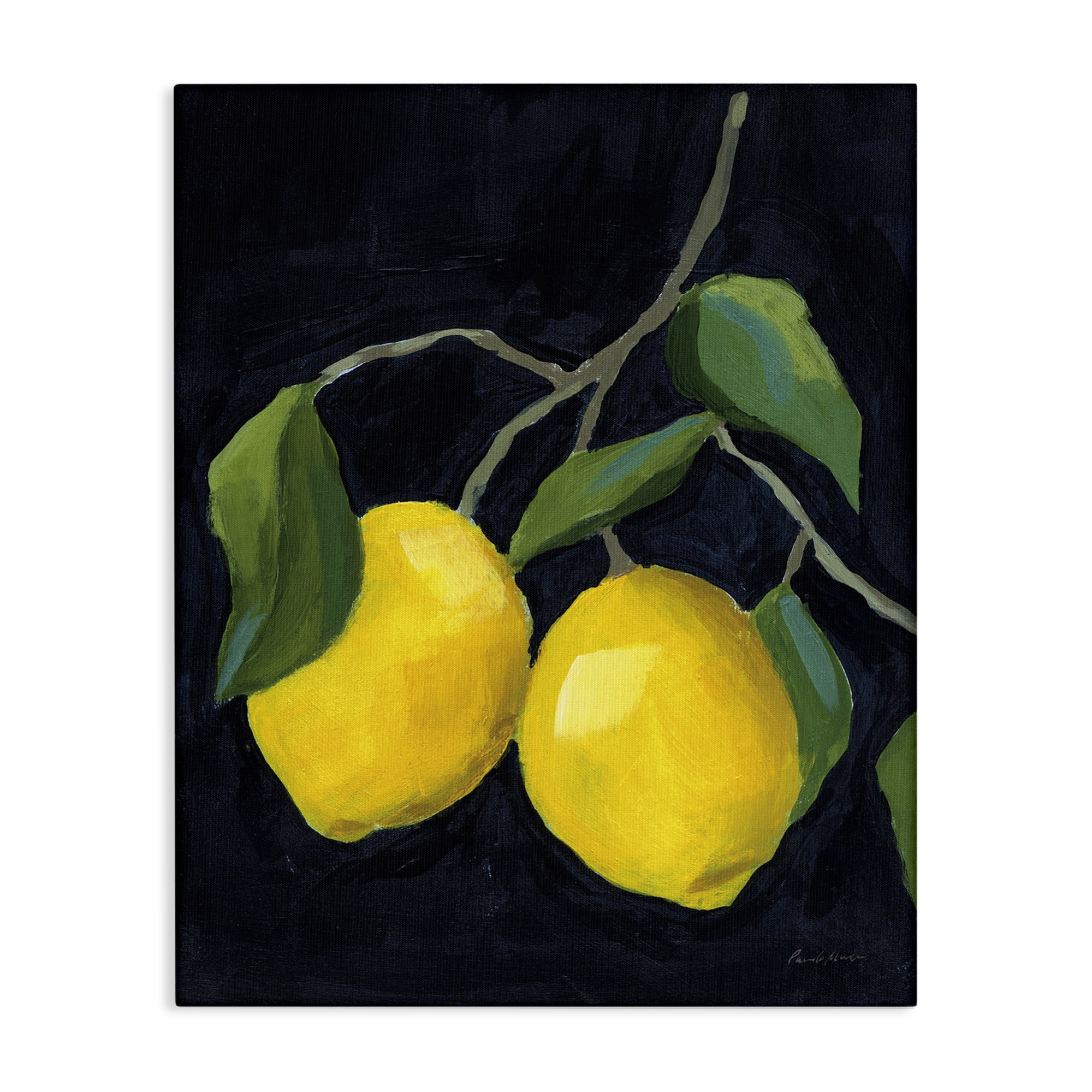 Stupell Industries Two Lush Lemons Food & Beverage Painting Wrapped Canvas Art Print Wall Art, 24 x 30