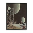 thumbnail image 1 of Stupell Industries Two Moons Vintage Film Set Galaxy Graphic Art Black Framed Art Print Wall Art, Design by Matheus Lopes Castro, 1 of 8
