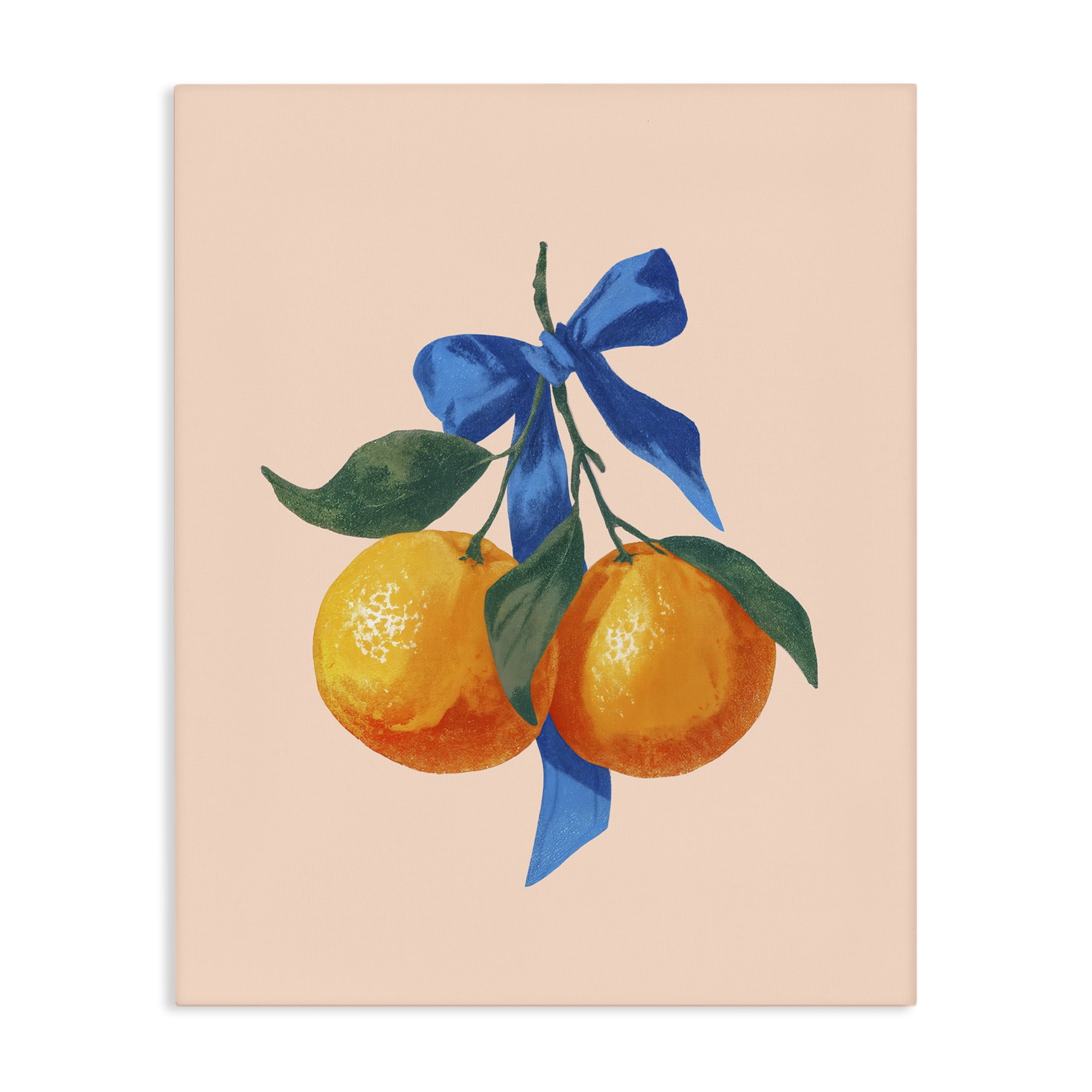 Stupell Industries Two Oranges with Blue Bow Canvas Wall Art, design by Imagine It Images