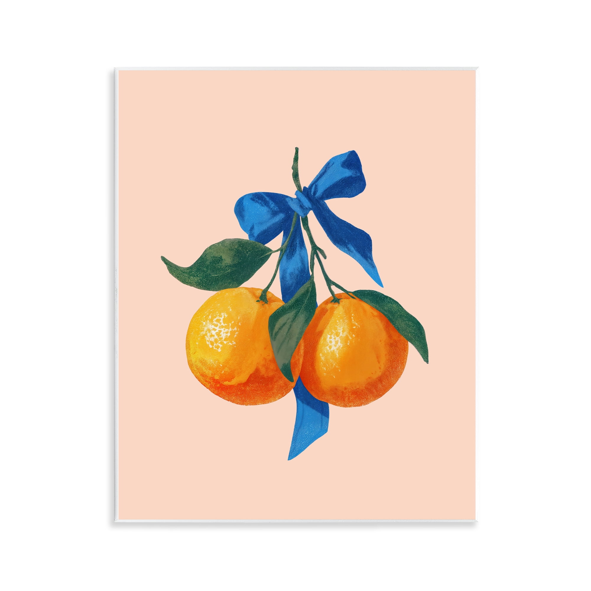 Stupell Industries Two Oranges with Blue Bow Wall Plaque Art, design by Imagine It Images