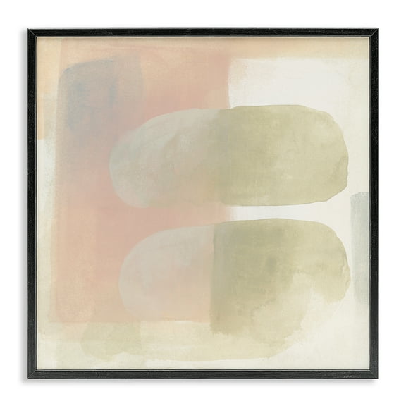 Stupell Industries Two Oval Shapes Abstract Painting Black Framed Art Print Wall Art, 12 x 12