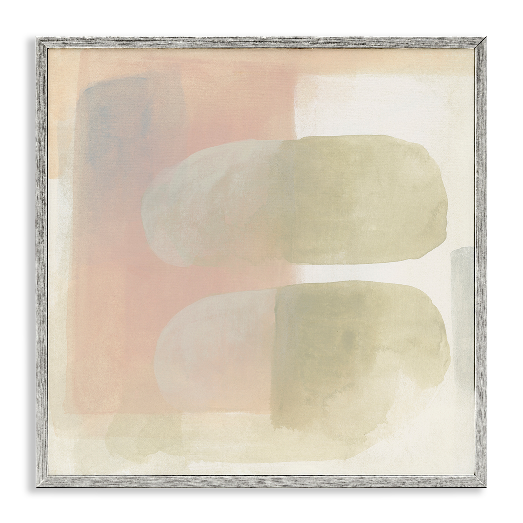 Stupell Industries Two Oval Shapes Abstract Painting Gray Framed Art Print Wall Art, 12 x 12