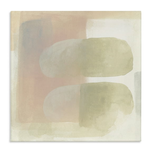 Stupell Industries Two Oval Shapes Abstract Painting Wrapped Canvas Art Print Wall Art, 17 x 17