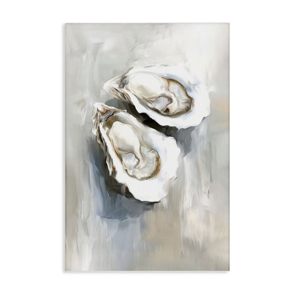 Stupell Industries Two Oysters Seashell Mirage Animals Painting Wrapped Canvas Canvas Art Print Wall Art, 30 x 45
