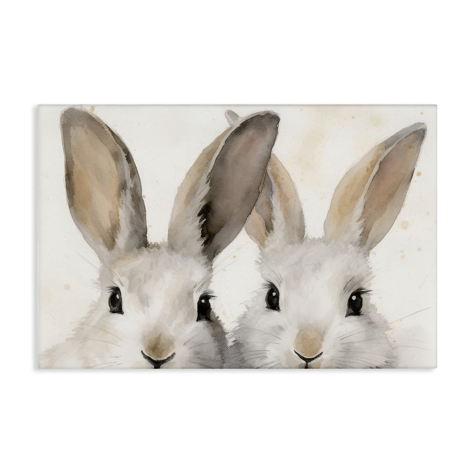 Stupell Industries Two Peeking Rabbits Animals & Insects Painting Gallery Wrapped Canvas Art Print Wall Art, 24 x 16