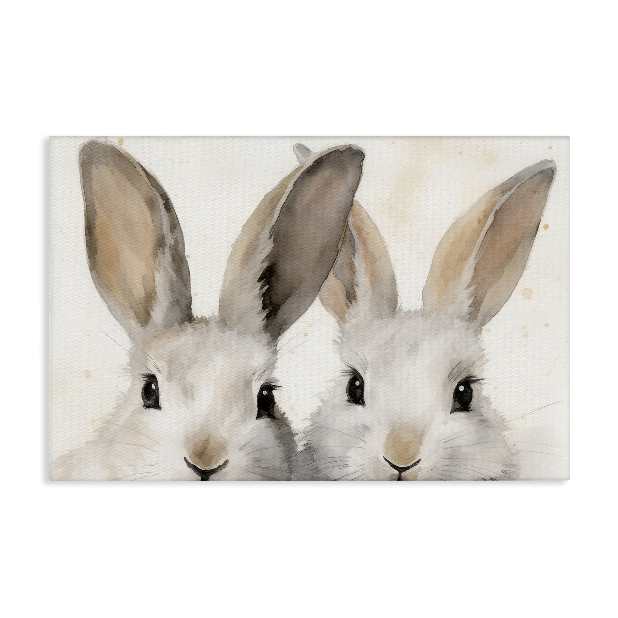 Stupell Industries Two Peeking Rabbits Animals & Insects Painting Gallery Wrapped Canvas Art Print Wall Art, 30 x 20