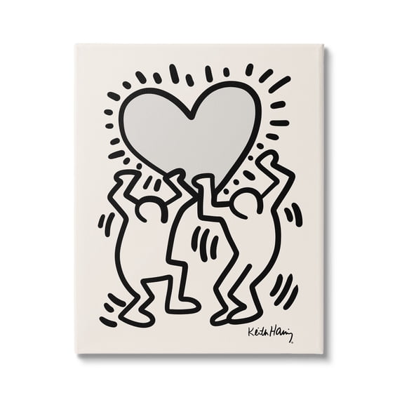 Stupell Industries Two People Holding Heart Outline Pop Style Canvas Wall Art, 24 x 30, Design by Ros Ruseva