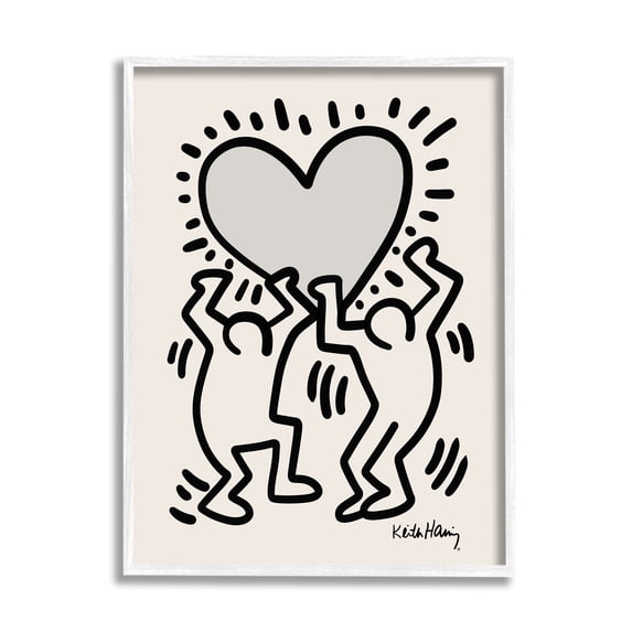 Stupell Industries Two People Holding Heart Outline Pop Style Framed Wall Art, 11 x 14, Design by Ros Ruseva