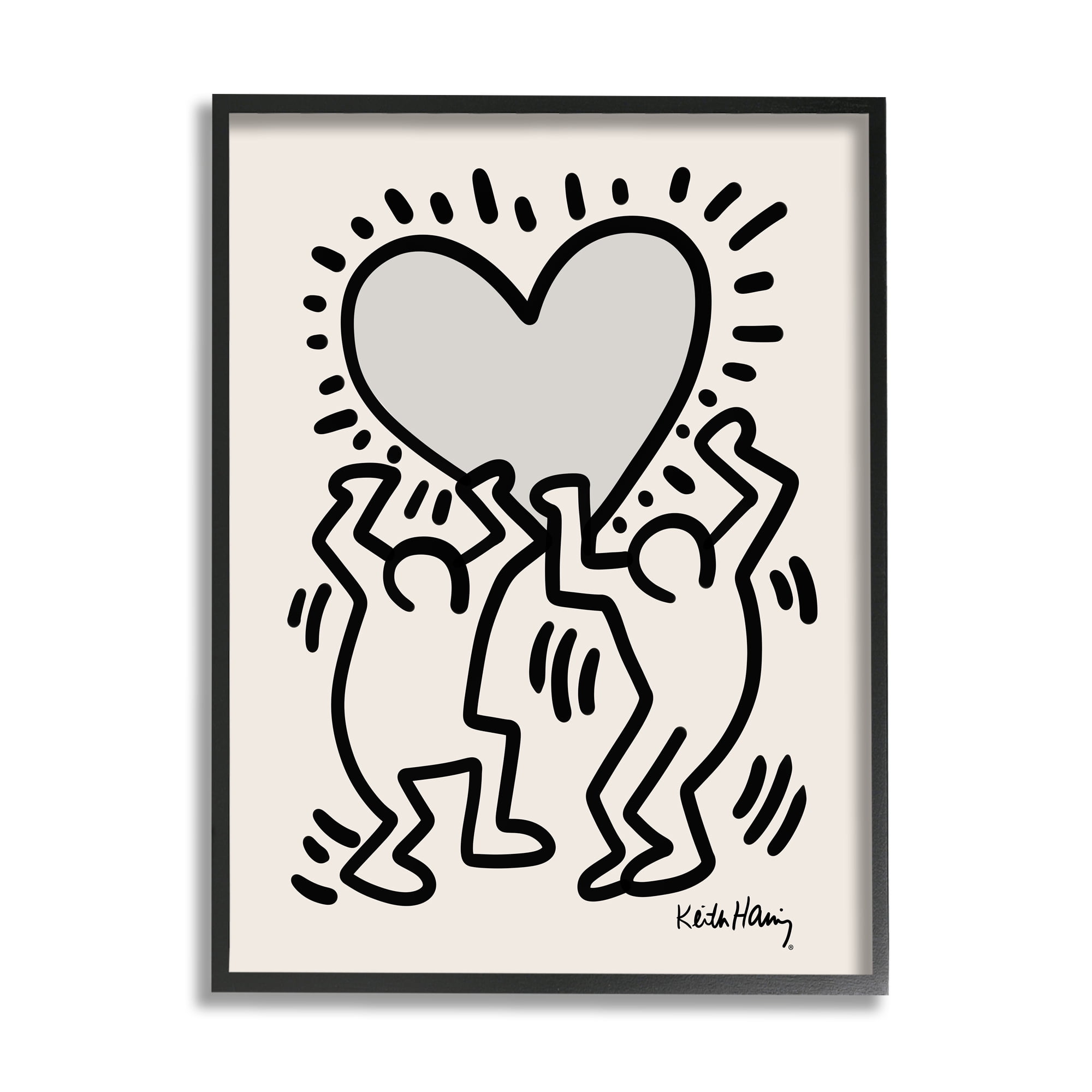 Stupell Industries Two People Holding Heart Outline Pop Style Framed Wall Art, 16 x 20, Design by Ros Ruseva