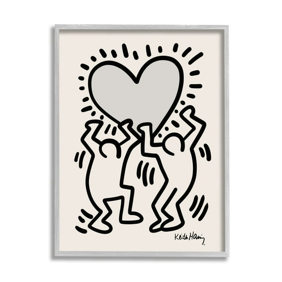 Stupell Industries Two People Holding Heart Outline Pop Style Framed Wall Art, 16 x 20, Design by Ros Ruseva