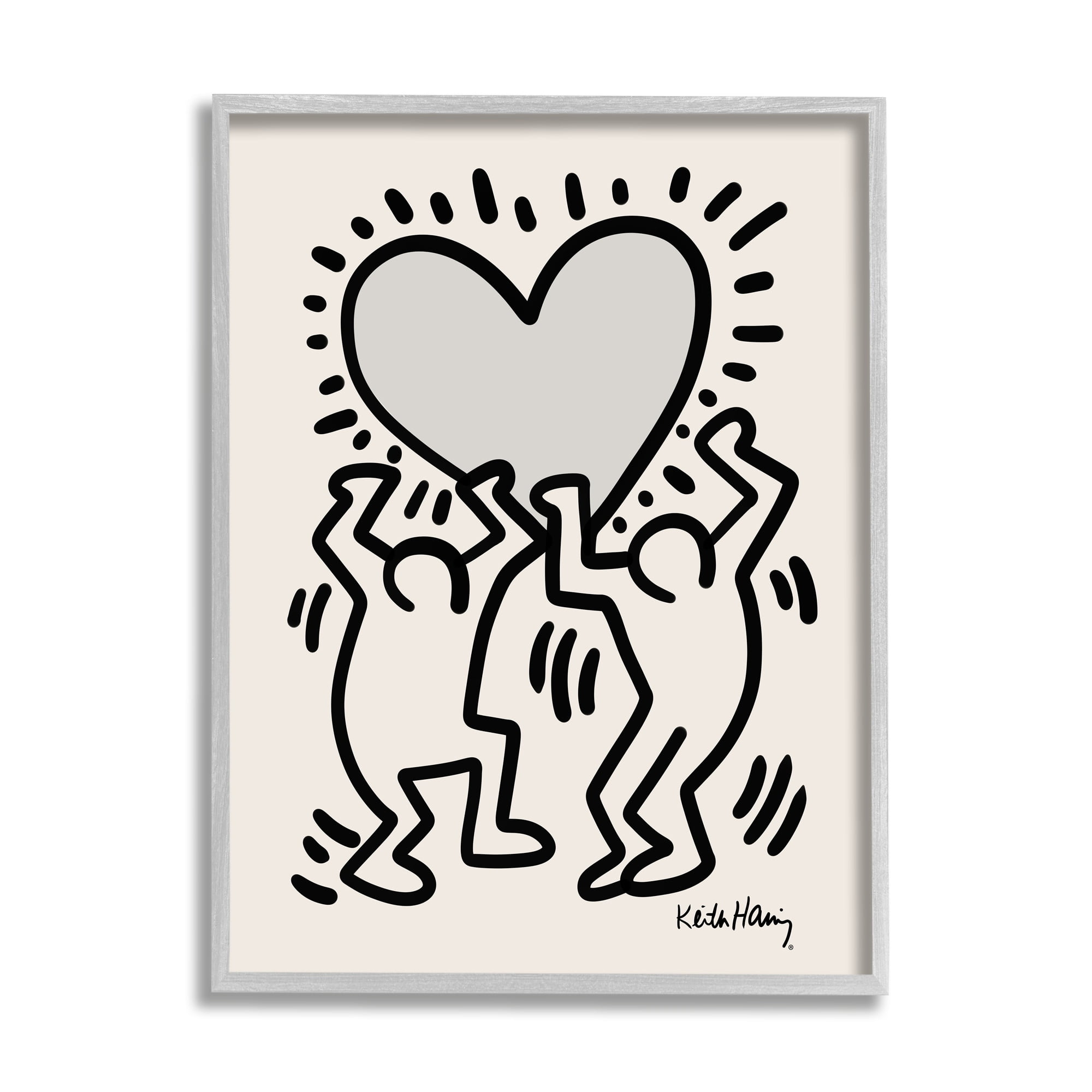 Stupell Industries Two People Holding Heart Outline Pop Style Framed Wall Art, 24 x 30, Design by Ros Ruseva
