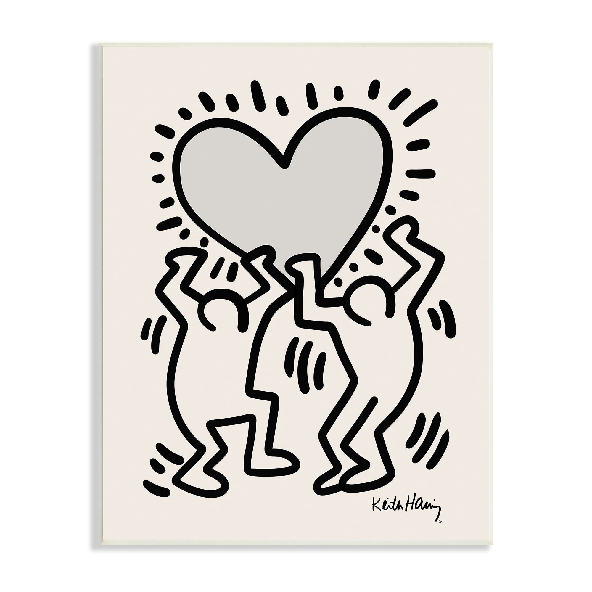 Stupell Industries Two People Holding Heart Outline Pop Style Wood