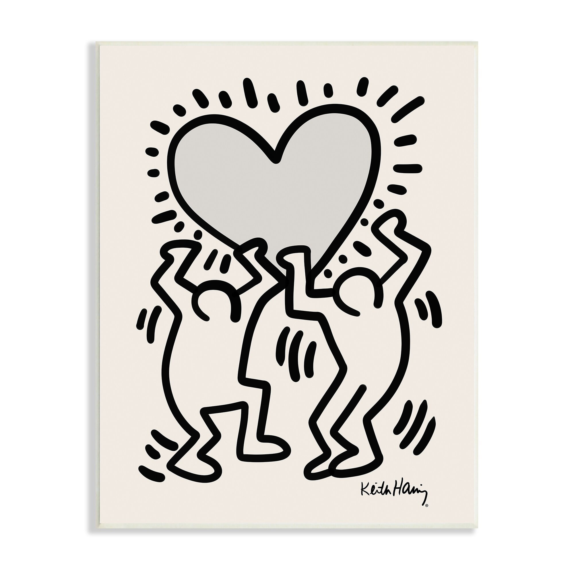 Stupell Industries Two People Holding Heart Outline Pop Style Wood Wall Art, 13 x 19, Design by Ros Ruseva