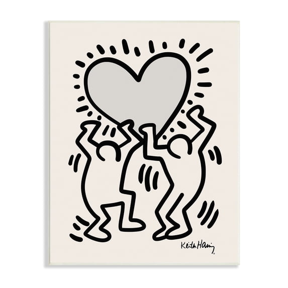 Stupell Industries Two People Holding Heart Outline Pop Style Wood Wall Art, 13 x 19, Design by Ros Ruseva