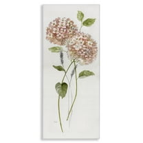 Stupell Industries Two Pink Hydrangeas Floral Painting Wrapped Canvas Canvas Art Print Wall Art, 10 x 24
