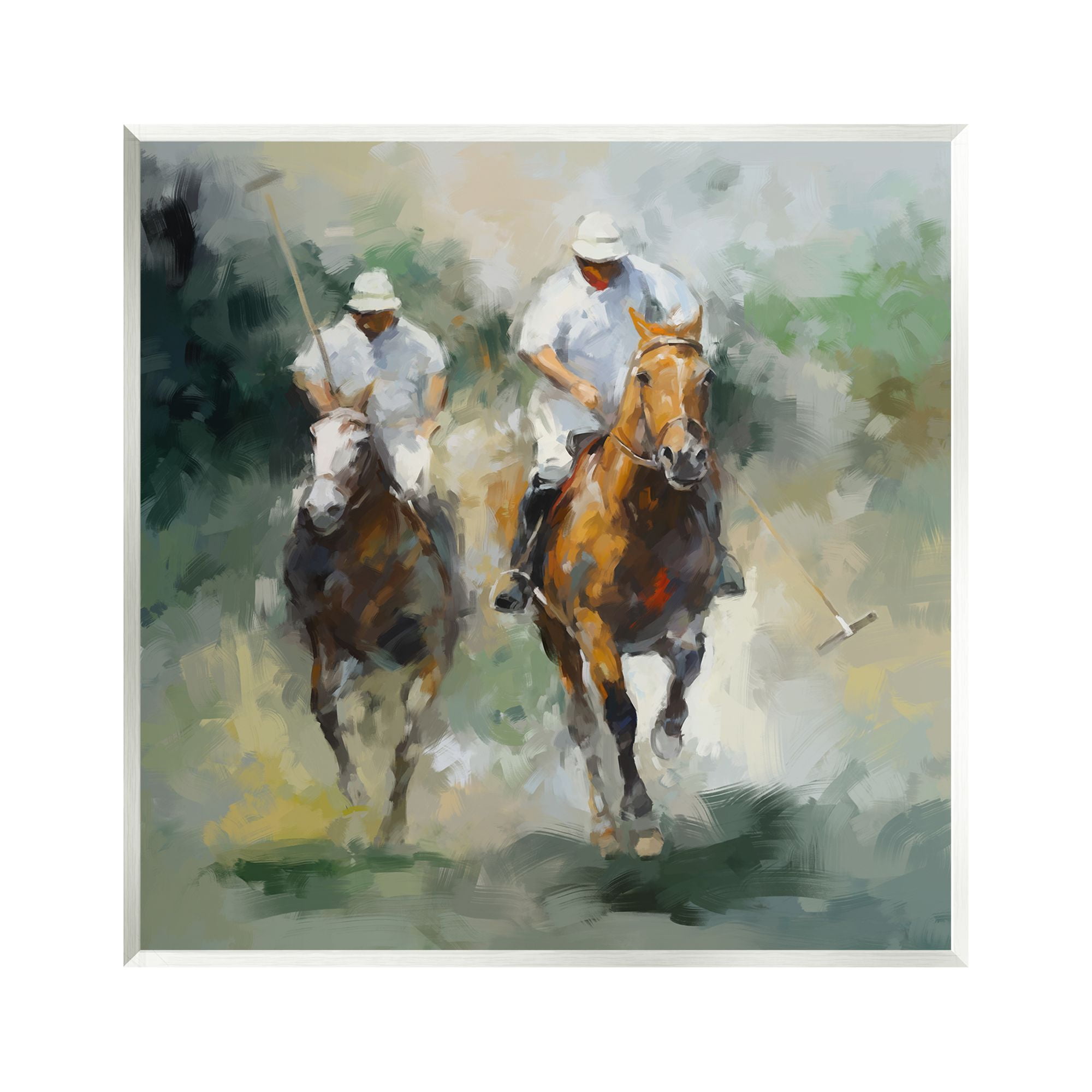 Stupell Industries Two Polo Players Abstract Sports Painting