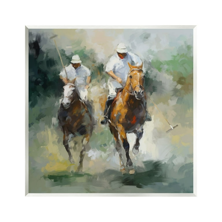 Stupell Industries Two Polo Players Abstract Sports Painting