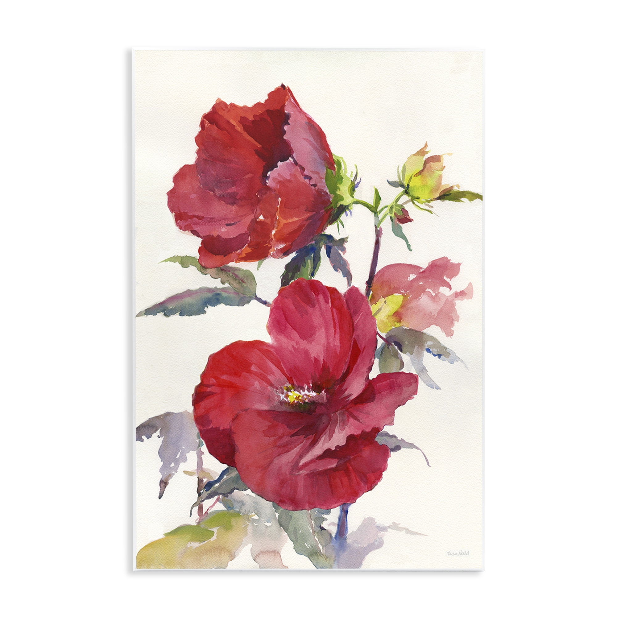 Stupell Industries Two Red Poppies Botanical & Floral Painting Unframed Art Print Wall Art, 10 x 15