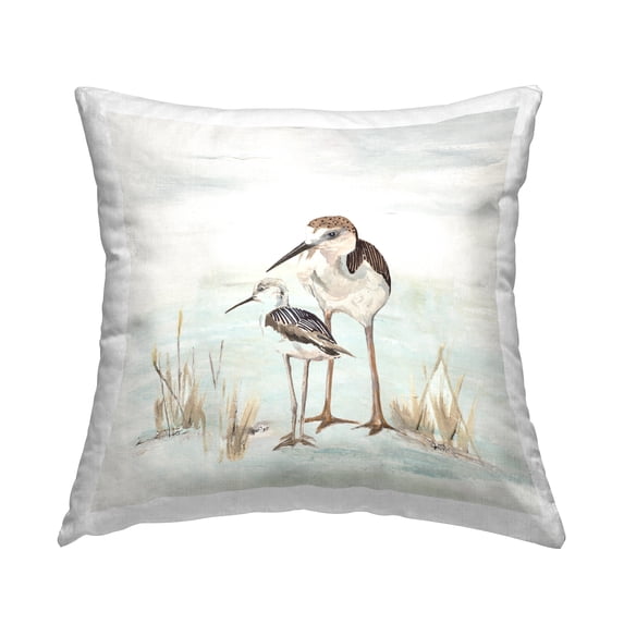 Stupell Industries Two Sandpiper Beach Birds Printed Throw Pillow Design by Patricia Pinto