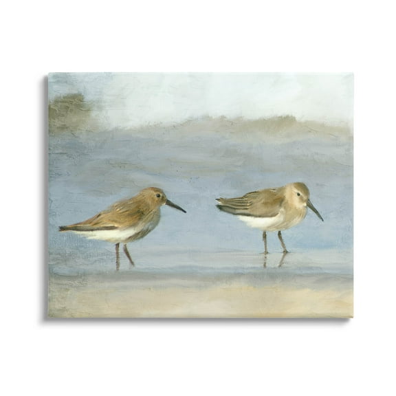 Stupell Industries Two Sandpipers Stepping Beach Shore Painting Gallery Wrapped Canvas Print Wall Art, Design by Kim Allen