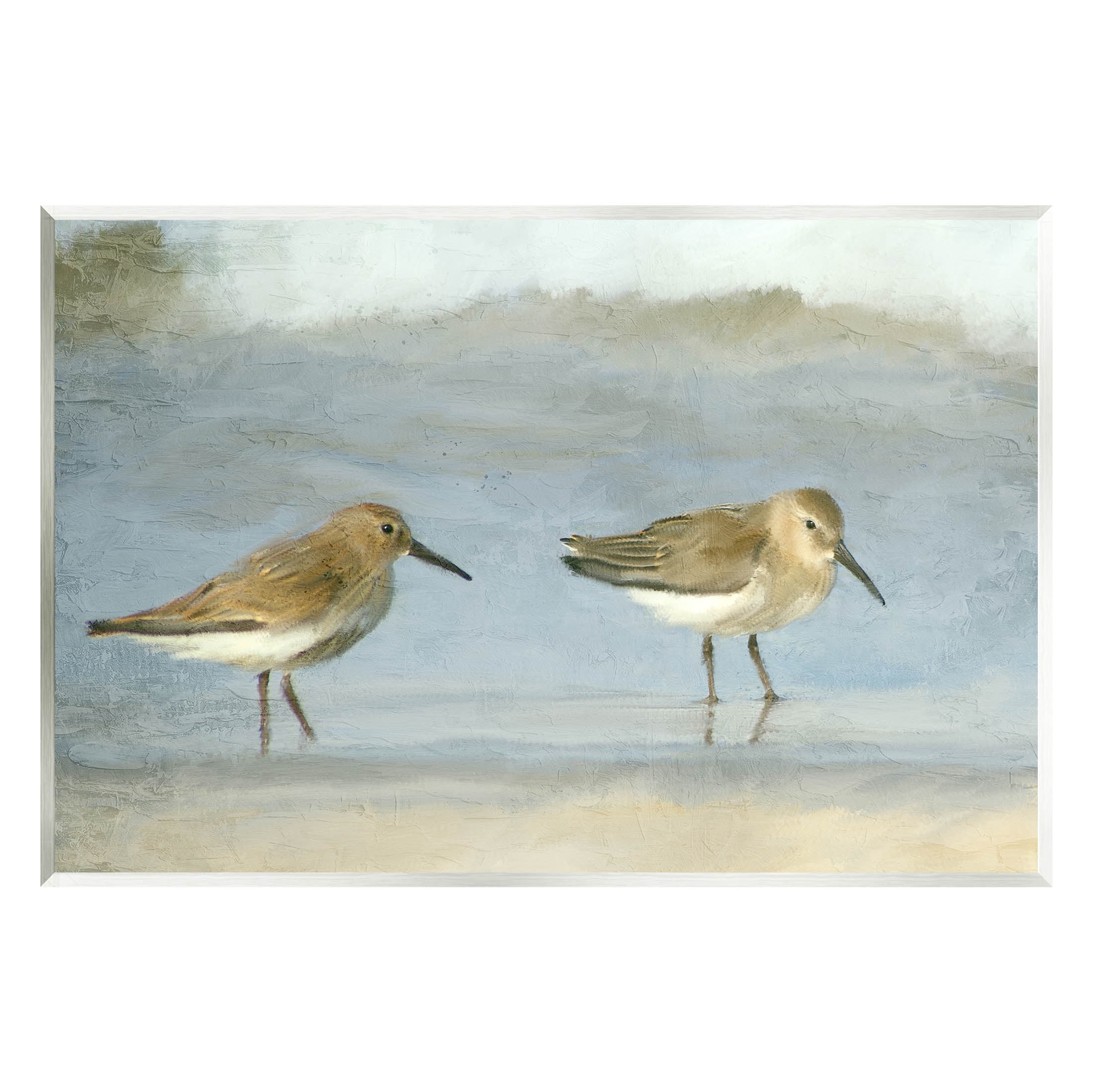 Stupell Industries Two Sandpipers Stepping Beach Shore Painting Unframed Art Print Wall Art, Design by Kim Allen