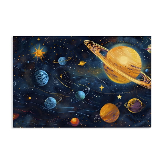 Stupell Industries Eclectic Two Suns Galaxy Scene Canvas Art, 24 x 16, by Creative Studio