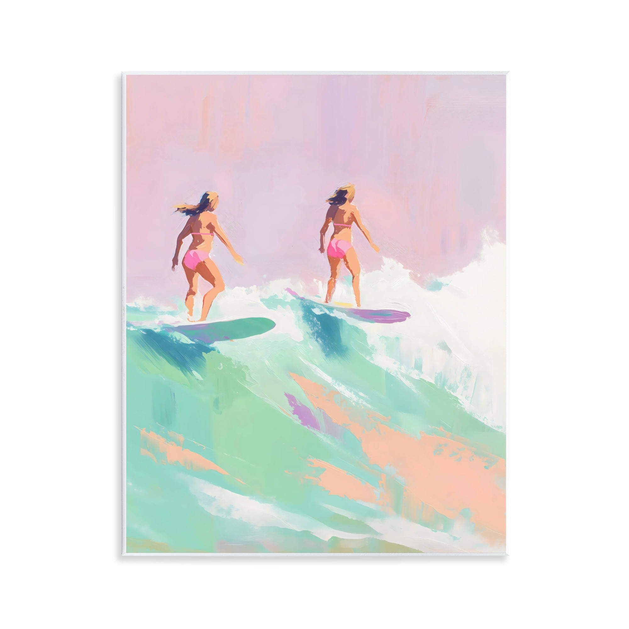 Stupell Industries Two Surfing Girls on Wave Wall Plaque Art, design by The Prints Vibe