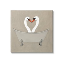 Stupell Industries Two Swans Heart Shape Bathtub Animals & Insects Painting Gallery Wrapped Canvas Print Wall Art